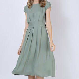 High-end rayon silk plus-size women's dress with pockets of silk